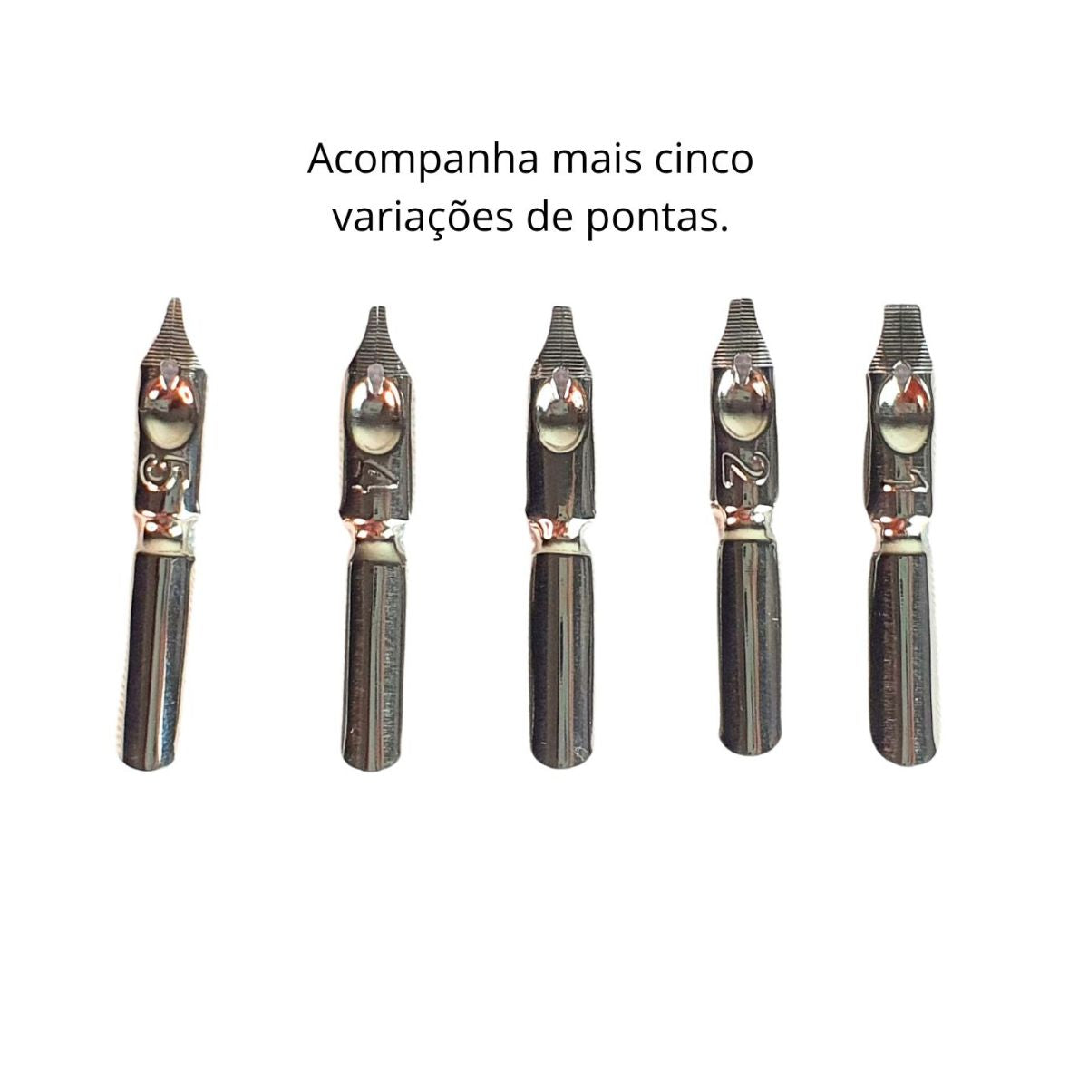 Kit Caneta Tinteiro Pena Engrenagem Branco Kit Caneta Tinteiro Pena Engrenagem Branco